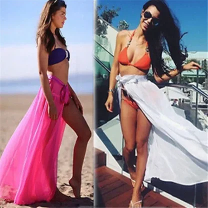 Long Wrap Skirt Swimsuit Cover Ups - Image 3