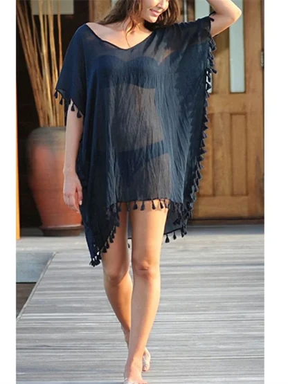 See-through Tassel Swimsuit Cover Ups - Image 7