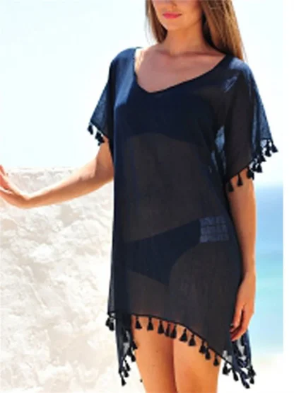 See-through Tassel Swimsuit Cover Ups