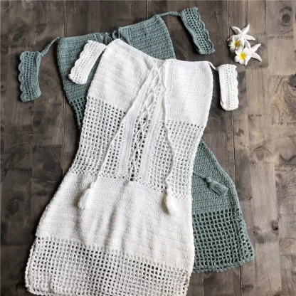 Crochet Off-shoulder Swimsuit Cover Ups - Image 6