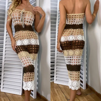 Sexy Crochet Striped Swimsuit Cover Ups - Image 6