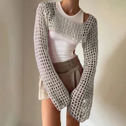 Knitted Fishnet Swimsuit Cover Ups - Image 2