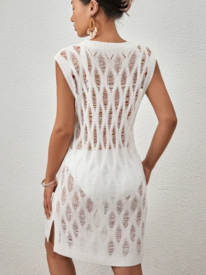 Sexy Knitted Dress Swimsuit Cover Up - Image 2