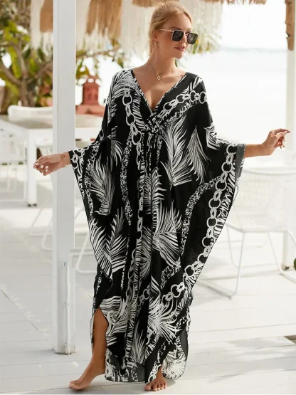 V-neck Maxi Dress Swimsuit Cover Ups - Image 2