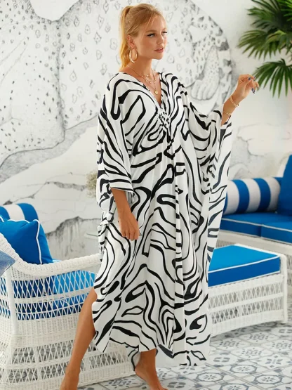 Zebra Print Dress Swimsuit Cover Up - Image 2