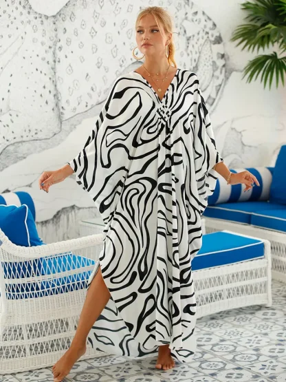 Zebra Print Dress Swimsuit Cover Up - Image 6