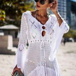 Crochet Long Sleeve Swimsuit Cover Ups