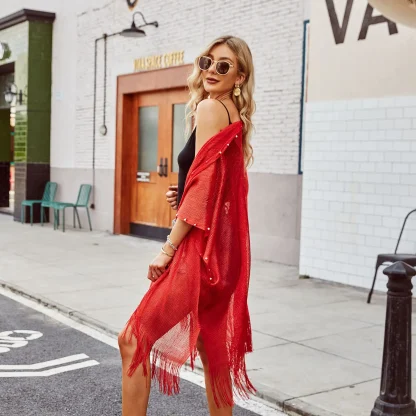 Tassel See-through Swimsuit Cover Ups - Image 6