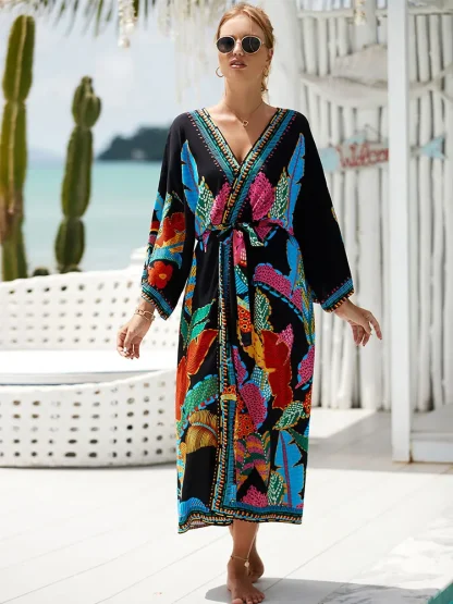 Printed Dress Swimsuit Cover Ups - Image 5