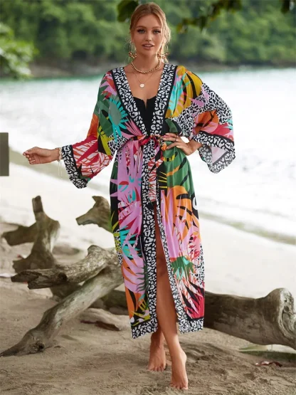 Printed Long Dress Swimsuit Cover Ups