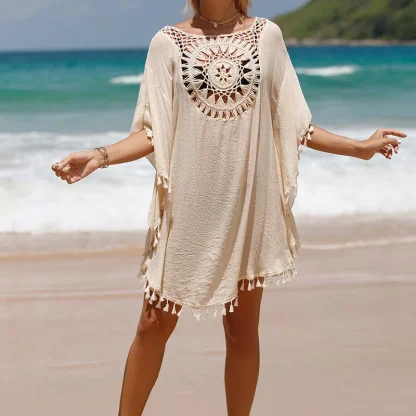 Crochet Floral Pattern Swimsuit Cover Ups - Image 2