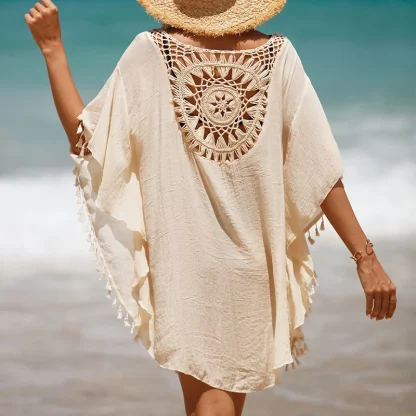 Crochet Floral Pattern Swimsuit Cover Ups - Image 3