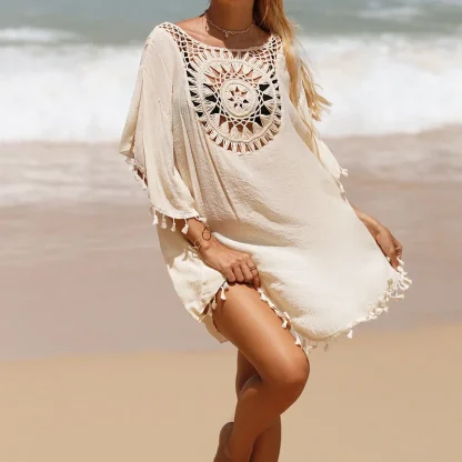 Crochet Floral Pattern Swimsuit Cover Ups - Image 6