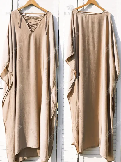 Deep V-neck Maxi Swimsuit Cover Ups - Image 7