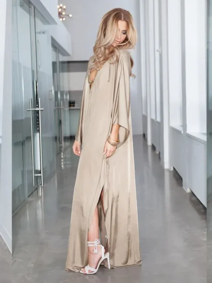 Deep V-neck Maxi Swimsuit Cover Ups - Image 2