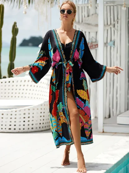 Printed Dress Swimsuit Cover Ups - Image 6