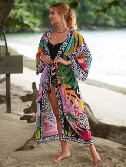 Printed Long Dress Swimsuit Cover Ups - Image 5