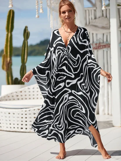 Zebra Print Dress Swimsuit Cover Up - Image 7