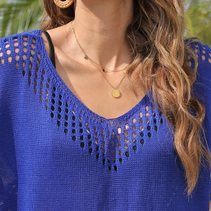 Oversized Hollow Out Swimsuit Cover Up - Image 7