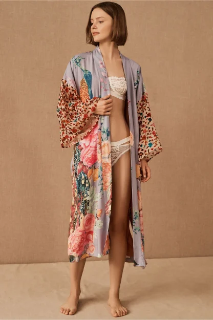 Floral Midi Robe Swimsuit Cover Up - Image 6