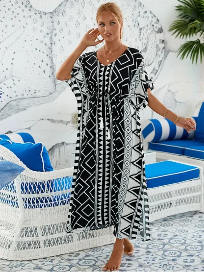 Long Batwing Sleeve Swimsuit Cover Up - Image 4