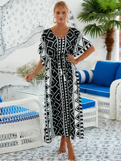 Long Batwing Sleeve Swimsuit Cover Up