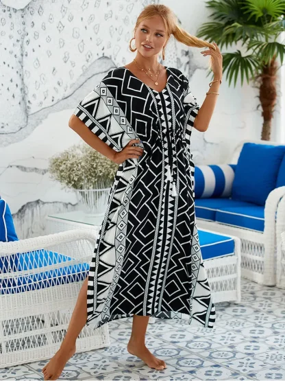 Long Batwing Sleeve Swimsuit Cover Up - Image 5