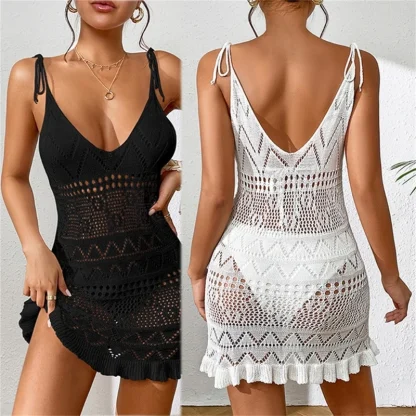 Deep V-neck Dress Swimsuit Cover Ups - Image 5