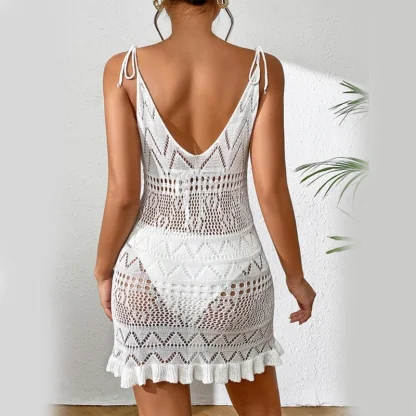 Deep V-neck Dress Swimsuit Cover Ups - Image 2